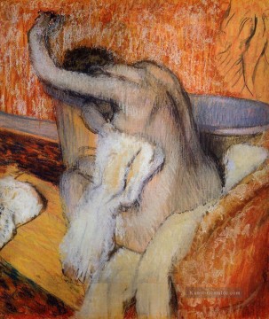  Nacktheit Malerei - Nach dem Bad Frau Trocknen als sie selbst Nacktheit Ballett Tänzerin Edgar Degas